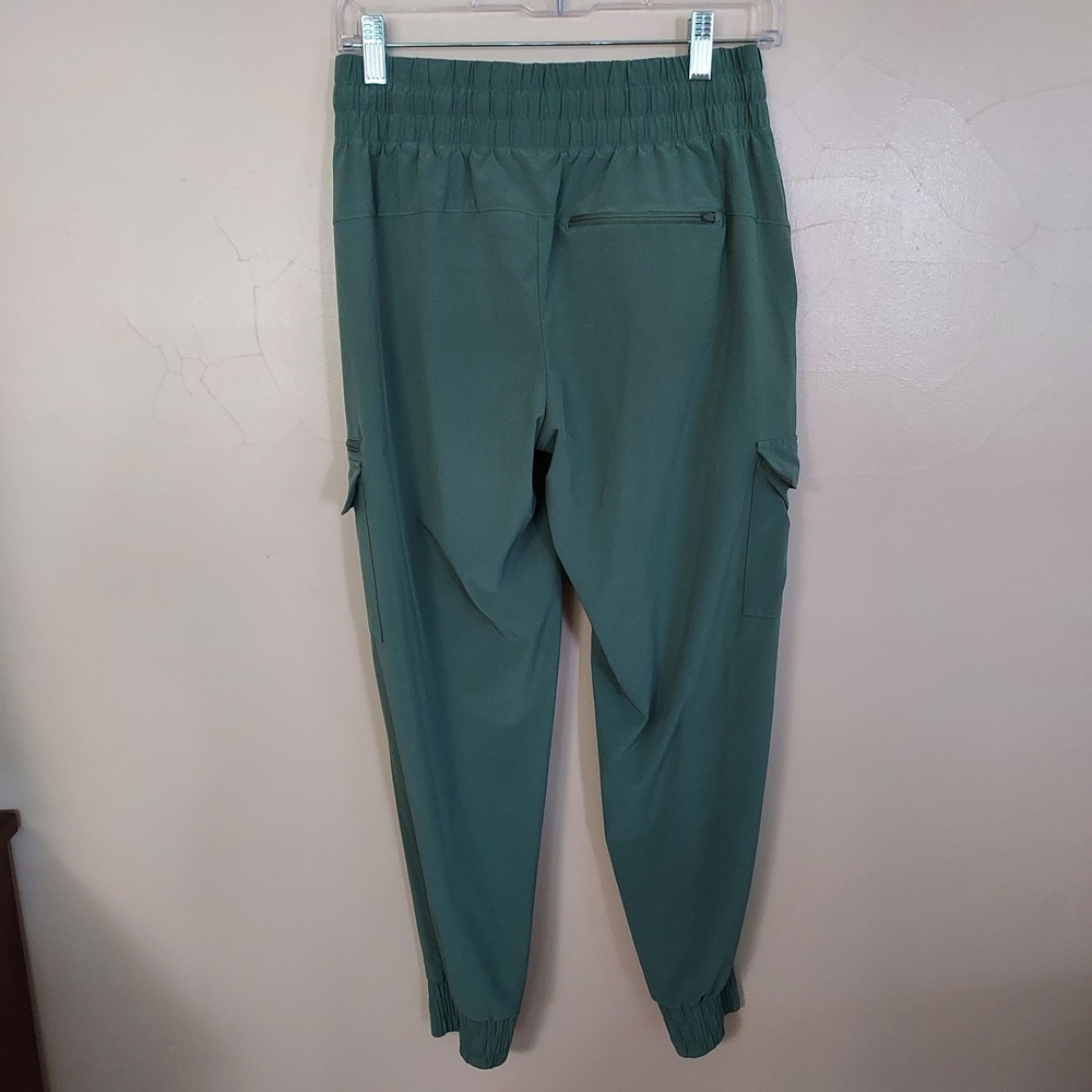 Womens Cargo Joggers Sage Green High Rise Pockets Gorpcore Casual Activewear S - Picture 2 of 7